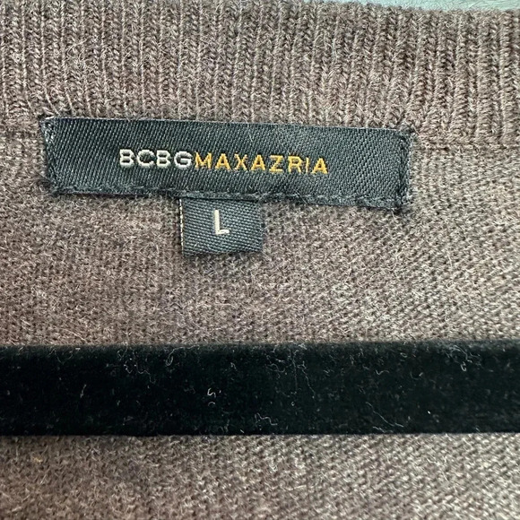 BCBGMAXAZRIA Brown Soft Angora Wool Blend Button Down Cardigan Size L Large - Picture 9 of 12